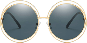 Dollger Women's Oversized Round Metal Sunglasses