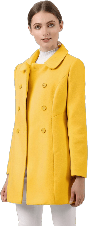 INSPIRE CHIC Women's Christmas Peter Pan Collar Double Breasted Long Trench Winter Pea Coat