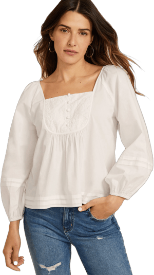 maurices Women's Embroidered Peasant Blouse
