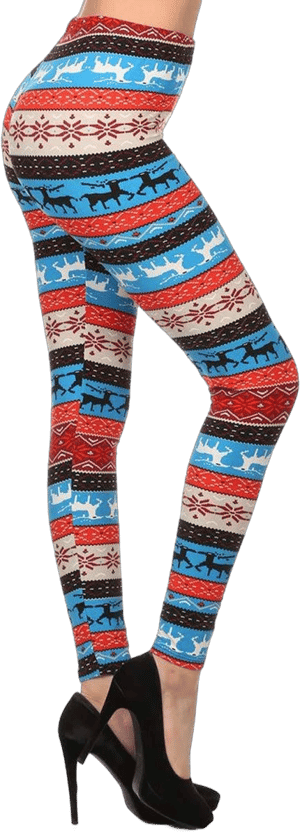 Women's High-Waisted Novelty Christmas Holiday Print Leggings