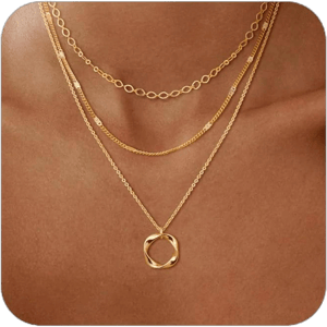 14K Gold Plated/Silver Layered Chain Necklace