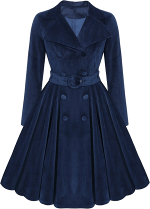 Vintage Velvet Long Coat with Belt