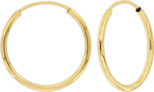 14K Yellow Gold Continuous Hoop Earrings