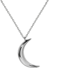 Sterling Silver Crescent Moon Pendant Necklace