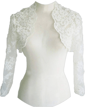 EllieHouse Women's Lace Pearl Bridal Bolero Jacket