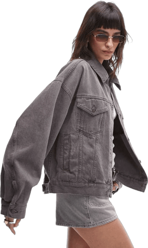 Topshop denim balloon sleeve jacket