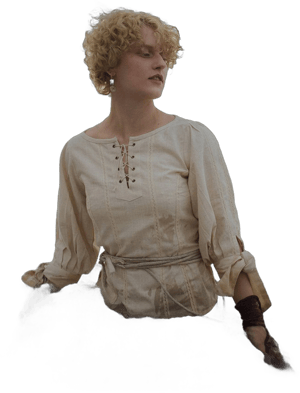 Grace O Malley Vintage Linen Ruffle Blouse