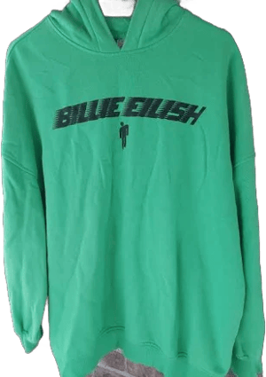 Billie Eilish Hoodie. Med Green.