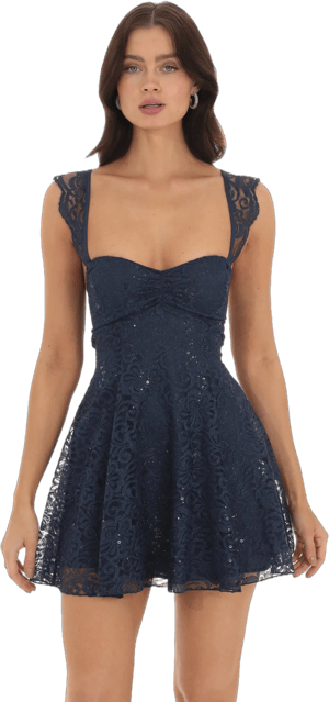 Lucy in The Sky Lace Sequin Fit and Flare Dress