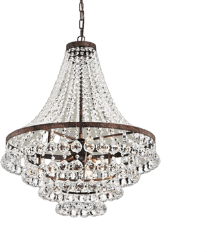 Edvivi Clarus 7-Light Antique Copper Glam Empire Chandelier