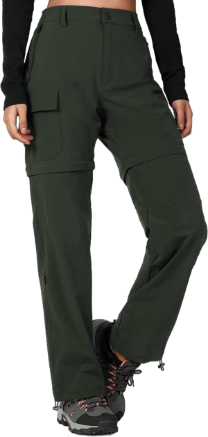 Cycorld Women's-Hiking-Pants-Convertible Quick-Dry-Stretch-Lightweight Zip-Off Outdoor Pants with 5 Deep