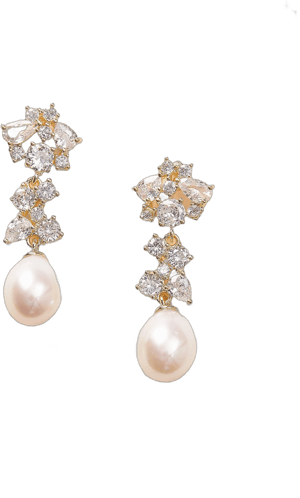 * Dareth Colburn * Silvia Pearl & CZ Earrings Shop Wedding Earrings