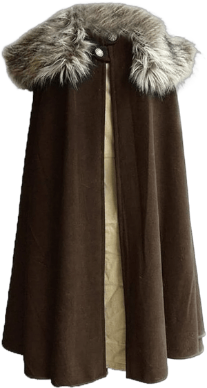 MSOrient Mens Viking Fur Cape Fur Cloak Medieval King Cape Costume Halloween Cosplay