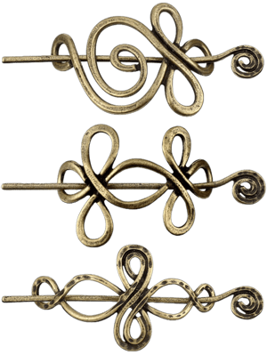 Celtic Crossed Knots Budding Spiral Crocheted Shawl Pin