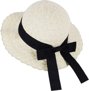 Girls Boho Straw Sun Hat with Bowknot