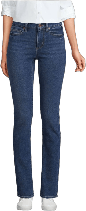 Lands' End Women's Recover Mid Rise Straight Leg Jeans