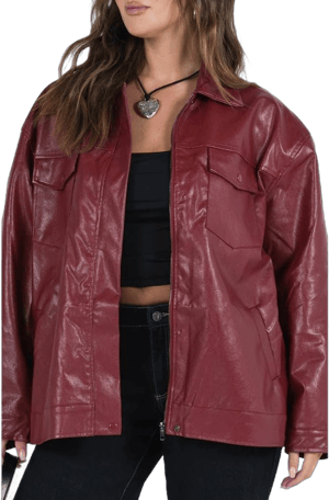 Princess Polly Callie Oversize Faux Leather Jacket