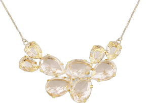 Anna-Kaci Rose Gold Teardrop Cluster Statement Bib Pendant Necklace