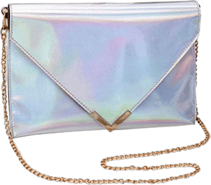 Holographic Envelope Clutch Crossbody Bag