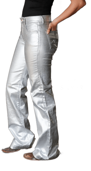 SILVER METALLIC SIGNATURE TROUSER DENIM