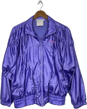 Adidas Medium Women's Retro Vintage Purple Zip Up Windbreaker Track