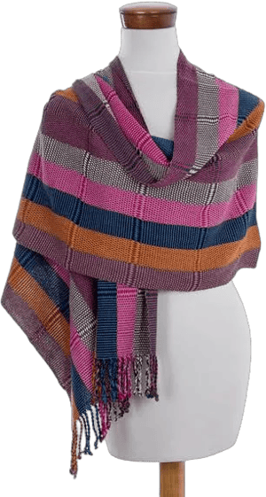 Novica Colorful Handwoven Guatemalan Cotton Shawl