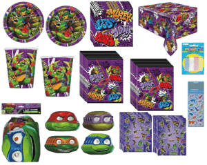 Unique Industries TMNT Mutant Ninja Turtles Birthday Party Supplies Decoration Favors Bundle