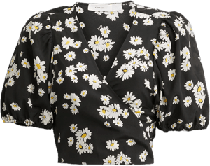 Coach Women's Floral Wrap Blouse