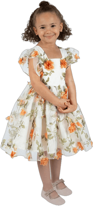 Floral Organza Girl's Dress