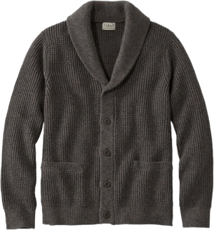 L.L.Bean Men's Organic Cotton Waffle Cardigan Sweater