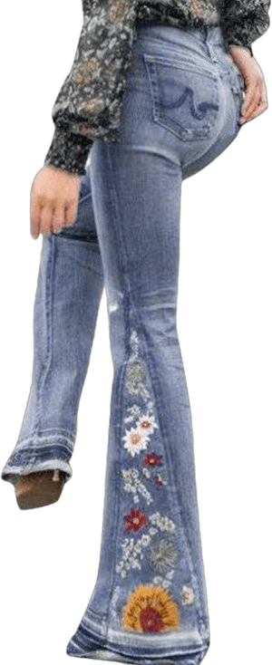 Lxitol Bell Bottom Jeans High Waisted Stretch Flare Button Fly Wide Leg Jean Embroidery Bootcut Y2K Denim Pants, 01-Light Blue, 3X-Large