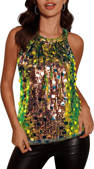 Grace Karin Halter Sequin Tank Top