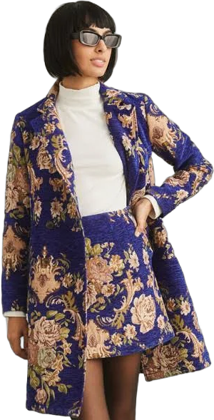 Floral Brocade Overcoat