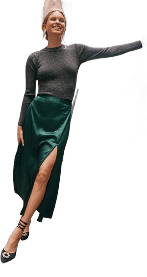 Lulus Satin Midi Skirt