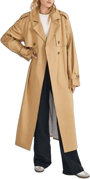 Favorite Daughter Women's The Charles Tie Waist Double Breasted Trench Coat