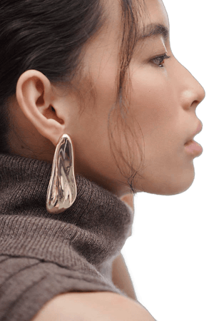 Anthropologie Molten Metal Large Drop Earrings