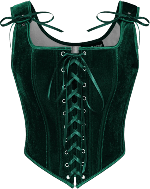 Scarlet Darkness Women's Renaissance Velvet Lace Up Overbust Corset Top