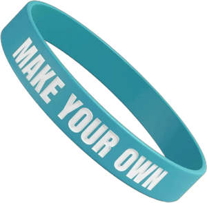 Custom Wristbands - 100% Silicone - Classic Rubber Bracelets (1ct, Teal 320) by Wristband Bros