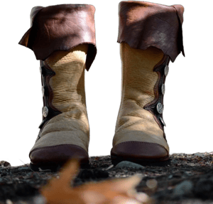 Renaissance Leather Moccasin Boots with Pirate Cuff