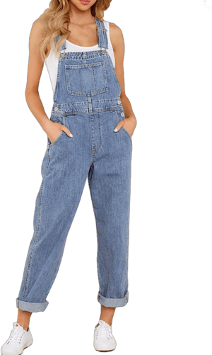 Luvamia Women's Casual Stretch Denim Bib Overalls