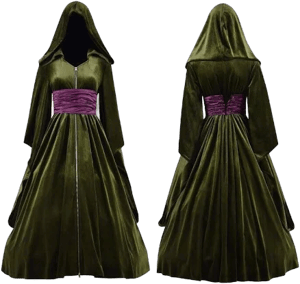 Padme Naberrie Amidala Women's Green Velvet Jedi Robe Outfit Cosplay