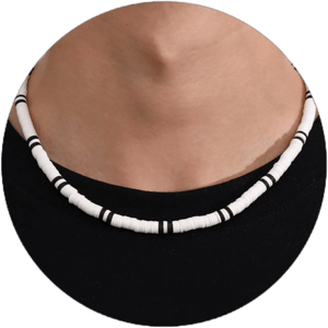 Men's Boho Coconut Husk Bead Choker Necklace