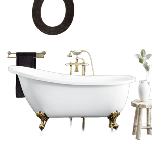 Signature Hardware 67" Ultra Acrylic Slipper Clawfoot Tub