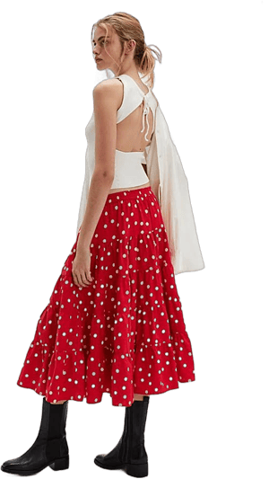 Free People Women's Full Swing Printed Midi Skirt