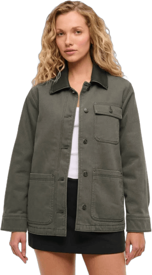 Abercrombie & Fitch Women's Mid-Length Twill Workwear Jacket