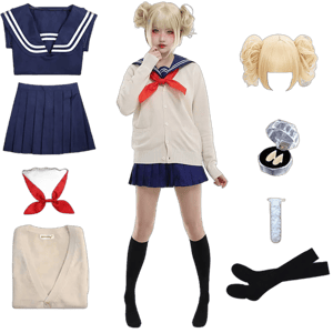 Himiko Toga Cosplay Outfit Halloween Anime Uniform Sailor JK Costumes Dress Set