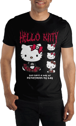 Bioworld Merchandising Hello KittyUnisex Black Short Sleeve T-Shirt