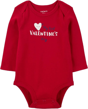 Carter's Baby Heart Valentine's Day Ribbed Long-Sleeve Bodysuit