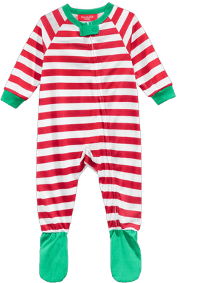 Family Pajamas Infant Holiday Stripe Footed Pajamas