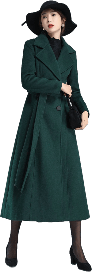 Women's Wool Double Breasted Trench Coat